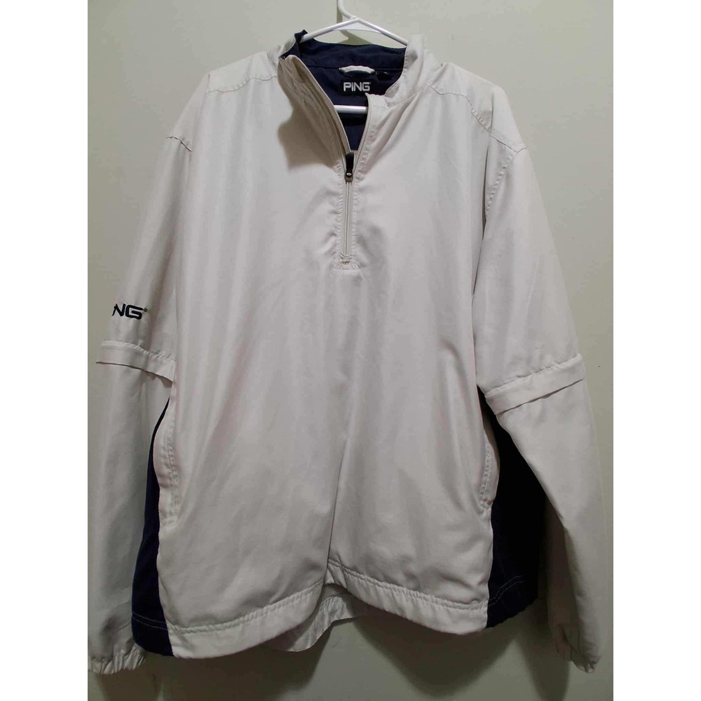PING Men's Golf Windshirt Pullover Convertible Sleeve Windbreaker Jacket‎ Large